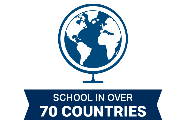 schools in over 70 countries